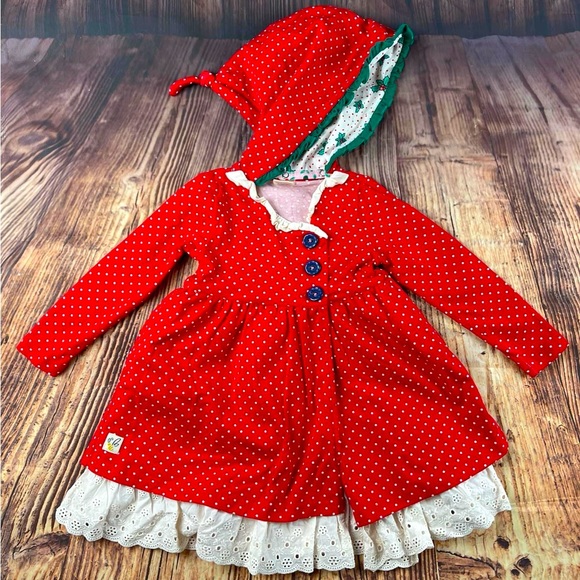 white christmas dresses Children's Christmas Outfit, Embroidered Candy Cane White Cotton Dress main image 0